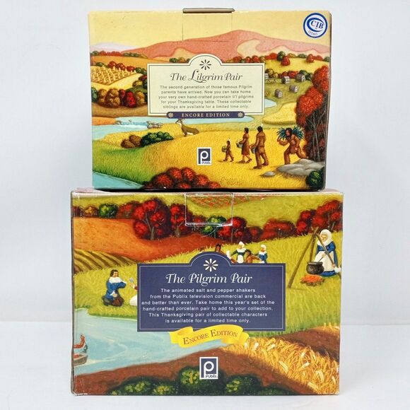 *READ* Vintage Publix Pilgrim Pair Salt & Pepper Shakers Encore Edition LiLGRIM - Picture 2 of 10